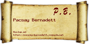 Pacsay Bernadett névjegykártya