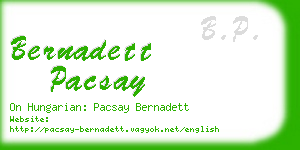 bernadett pacsay business card